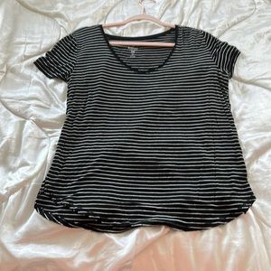 black and white stripped tee